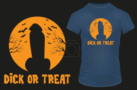 Ilustración de Dick or treat banner template illustration for t-shirt print - Imagen libre de derechos