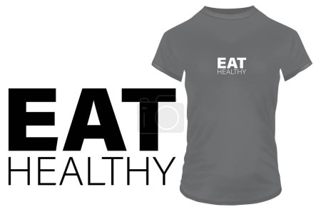 Ilustración de Comer saludable banner plantilla ilustración para camiseta imprimir - Imagen libre de derechos