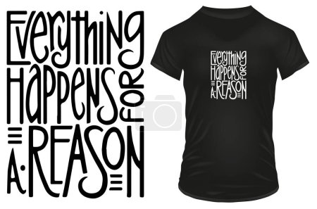 Illustration for Everything happens banner template illustration for t-shirt print - Royalty Free Image
