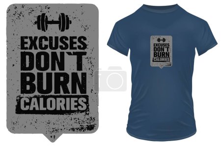 Ilustración de Excuses banner template illustration for t-shirt print - Imagen libre de derechos