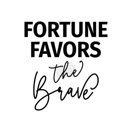 Illustration for Fortune favours quote stylish banner, vector illustration - Royalty Free Image