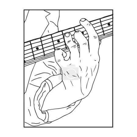 Ilustración de Guitarrista cita elegante banner, vector de ilustración - Imagen libre de derechos
