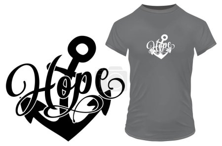 Illustration for Hope anchor quote t-shirt design, vector illustration - Royalty Free Image