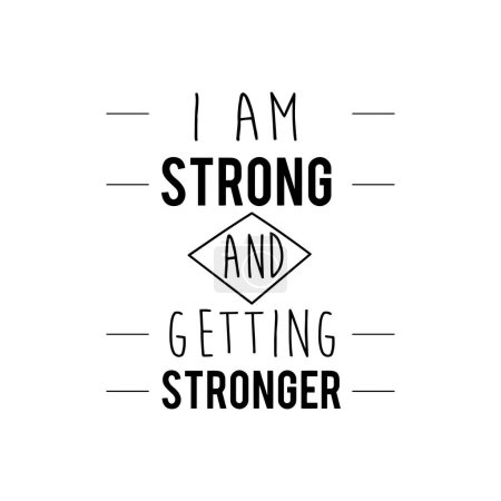 Illustration for I am strong quote stylish banner, vector illustration - Royalty Free Image