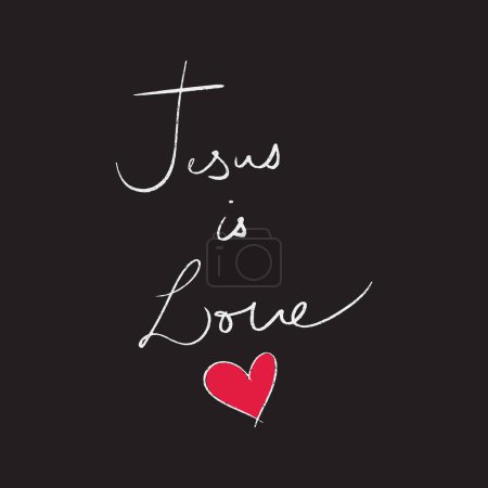 Ilustración de Jesus es amor cita elegante banner, vector de ilustración - Imagen libre de derechos