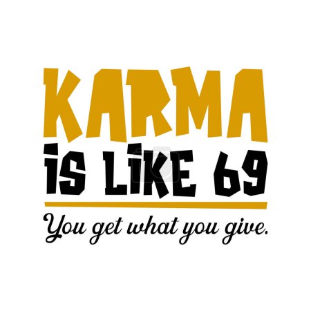 Illustration for KARMA 69 quote stylish banner, vector illustration - Royalty Free Image