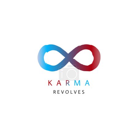 Ilustración de Karma evoluciona la plantilla abstracta del logotipo. vector logo design concept. - Imagen libre de derechos