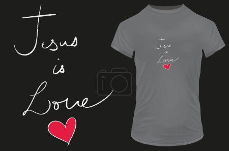 Ilustración de Jesus es amor citar camiseta diseño, vector ilustración - Imagen libre de derechos
