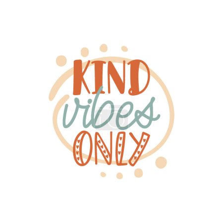 Illustration for Kind vibes quote stylish banner, vector illustration - Royalty Free Image