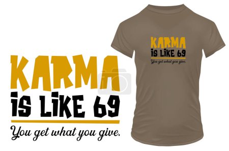 Téléchargez les illustrations : KARMA 69 citation T-shirt design, illustration vectorielle - en licence libre de droit