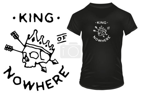 Illustration for King of nowhere quote t-shirt design, vector illustration - Royalty Free Image