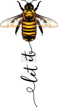 Illustration for Let it bee quote stylish banner, vector illustration - Royalty Free Image