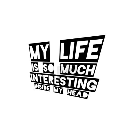 Illustration for My life quote stylish banner, vector illustration - Royalty Free Image