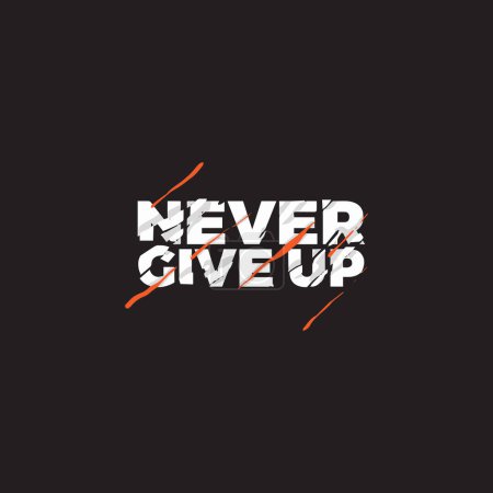 Illustration for Never give up quote stylish banner, vector illustration - Royalty Free Image