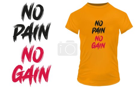 Illustration for No pain no gain quote t-shirt design, vector illustration - Royalty Free Image
