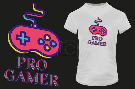 Illustration for Pro gamer quote t-shirt design, vector illustration - Royalty Free Image