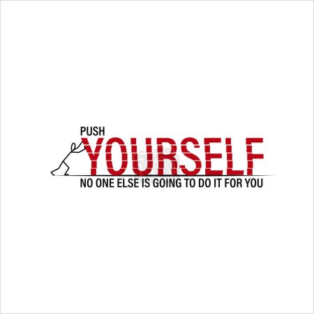 Illustration for Push yourself quote stylish banner, vector illustration - Royalty Free Image