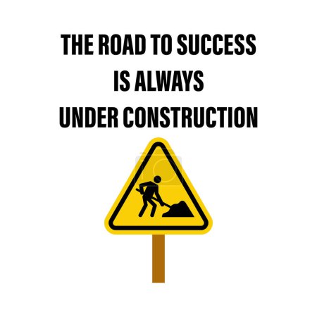 Illustration for Road to success quote stylish banner, vector illustration - Royalty Free Image
