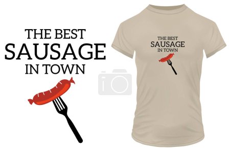 Illustration for THE BEST Sausage in town quote t-shirt design, vector illustration - Royalty Free Image