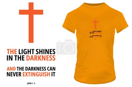 Ilustración de La luz brilla citar camiseta diseño, vector ilustración - Imagen libre de derechos