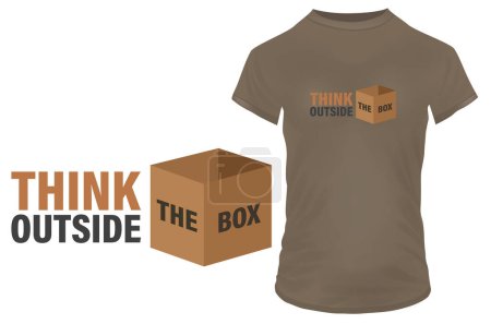 Ilustración de Pensar fuera de la caja citar diseño camiseta, ilustración vectorial - Imagen libre de derechos
