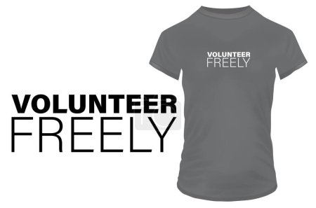 Ilustración de Voluntario libremente citar diseño camiseta, ilustración de vectores - Imagen libre de derechos