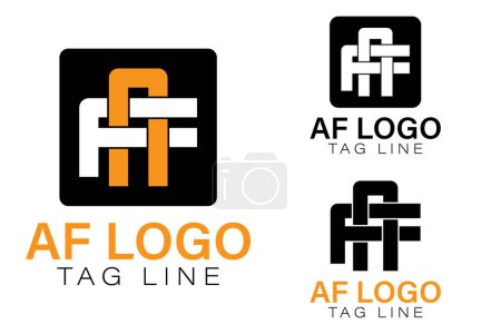 Ilustración de Diseño de logotipo corporativo AF o FA. Monograma de iniciales A y F para empresa. Icono alfabético, signo, marca, ilustración simbólica de vectores de letras. - Imagen libre de derechos