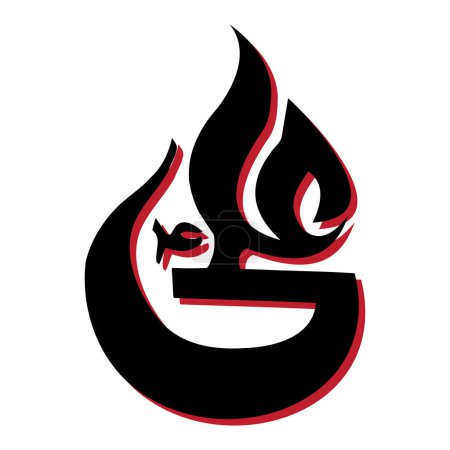 Ilustración de Hazrat Ali A-S. Caligrafía árabe islámica del texto (Ali). Un nombre islámico significa alto maqam. Ilustración vectorial. - Imagen libre de derechos