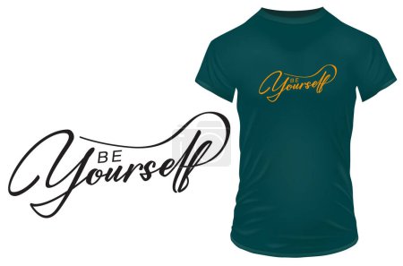 Illustration for Be yourself. Inspirational motivational quote. Vector illustration for tshirt, website, print, clip art, poster and print on demand merchandise. - Royalty Free Image