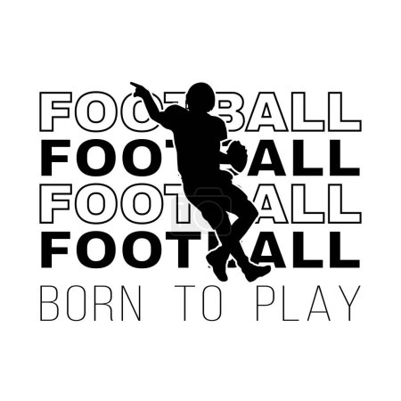 Illustration for Silhouette of a soccer football player. Sports inspirational motivational vector illustration for tshirt, website, print, clip art, poster and print on demand merchandise. - Royalty Free Image