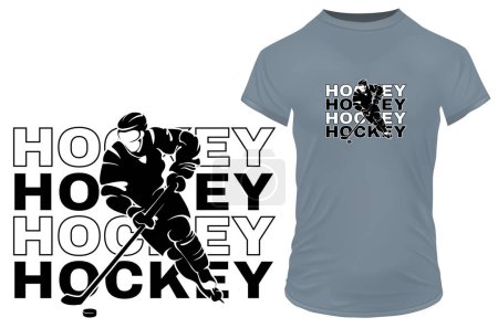 Illustration for Born to play. Silhouette of an ice hockey player. Sports inspirational motivational quote. Vector illustration for tshirt, website, print, clip art, poster and print on demand merchandise. - Royalty Free Image