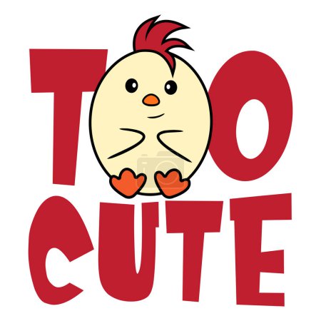 Illustration for Cute little baby chick. Vector illustration for tshirt, website, print, clip art, poster and print on demand merchandise. - Royalty Free Image