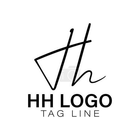 Illustration for HH corporate business logo design. H or double H initials monogram for company. Alphabetical icon, sign, brand name, symbolic letter vector illustration. - Royalty Free Image