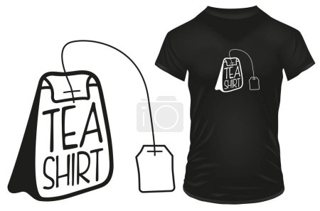 Illustration for Silhouette of a tea bag with a funny quote tea shirt. Vector illustration for tshirt, website, print, clip art, poster and print on demand merchandise. - Royalty Free Image