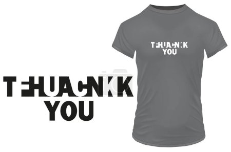 Illustration for Thank you and fuck you. Funny negative space typography quote. Vector illustration for tshirt, website, print, clip art, poster and print on demand merchandise. - Royalty Free Image