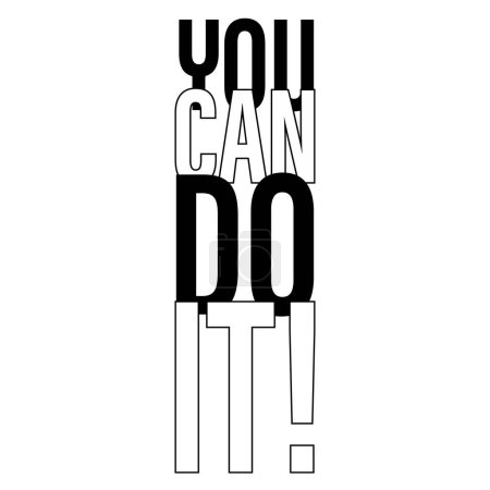 Illustration for StartYou can do it. Inspirational motivational quote. Vector illustration for tshirt, website, print, clip art, poster and print on demand merchandise. - Royalty Free Image