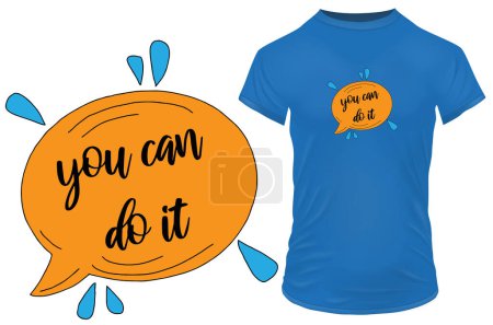 Illustration for StartYou can do it. Inspirational motivational quote. Vector illustration for tshirt, website, print, clip art, poster and print on demand merchandise. - Royalty Free Image