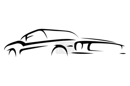 Illustration for Luxury classic car logo emblem. Auto sports garage badge icon. Motor vehicle dealership symbol. Automotive showroom sign. Vector illustration. - Royalty Free Image