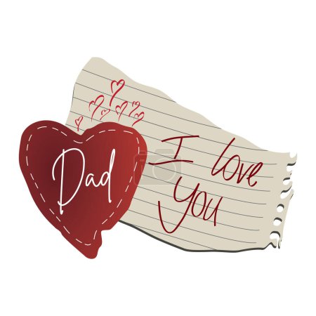 Illustration for Dad, I love you. International Father's Day. June. Vector illustration for tshirt, website, print, clip art, poster and print on demand merchandise. - Royalty Free Image