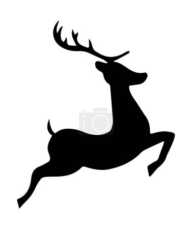 Illustration for Deer flat silhouette vector illustration - Royalty Free Image