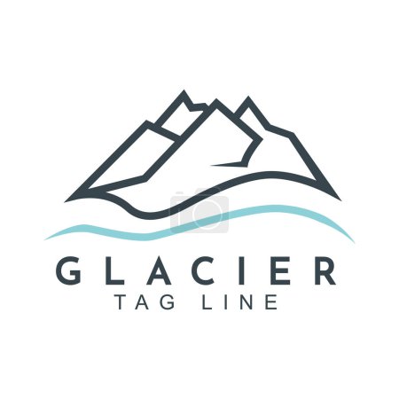 Illustration for Glacier or Iceberg corporate business logo design. Classic flat abstract style premium and luxury icon, monogram for company. Sign, branding, symbol vector illustration isolated on white background. - Royalty Free Image