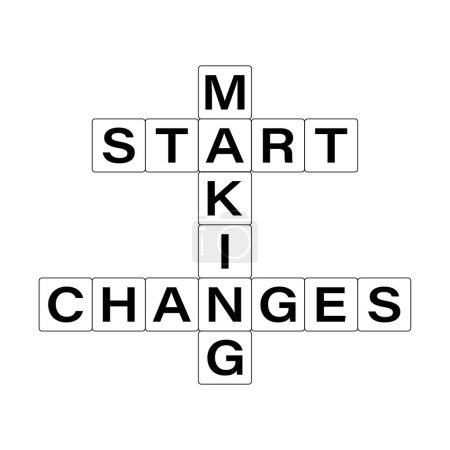 Illustration for Start making changes. Inspirational motivational quote. Vector illustration for tshirt, website, print, clip art, poster and print on demand merchandise. - Royalty Free Image