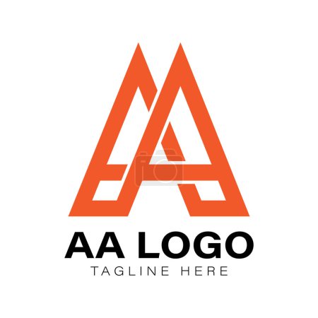 AA corporate business logo design. Letter A or double A initials monogram for company. Alphabetical icon, sign, brand name, symbolic letter vector illustration.