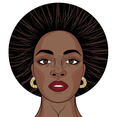 Téléchargez les illustrations : Belle femme portrait vectoriel illustration design - en licence libre de droit