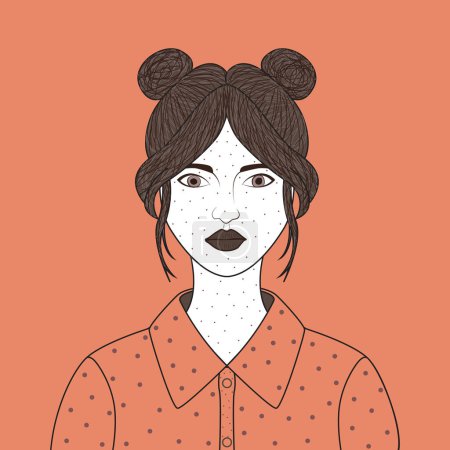 Ilustración de Mujer hermosa retrato vector ilustración diseño - Imagen libre de derechos