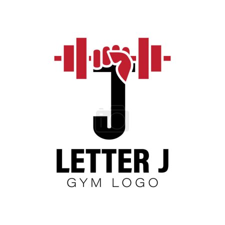 Ilustración de Letra J gimnasio logo concepto vector ilustración diseño - Imagen libre de derechos