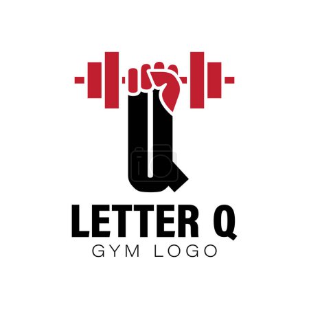 Téléchargez les illustrations : Lettre Q gymnase logo concept vectoriel illustration design - en licence libre de droit