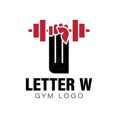 Illustration for Letter W gym logo concept vector illustration design - Royalty Free Image