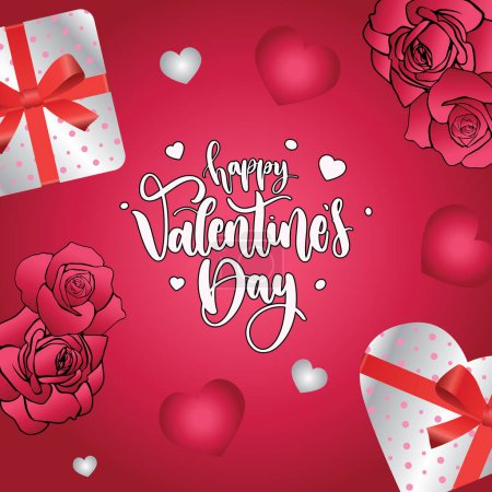 Illustration for Happy Valentine's day vector illustration concept background design - Royalty Free Image
