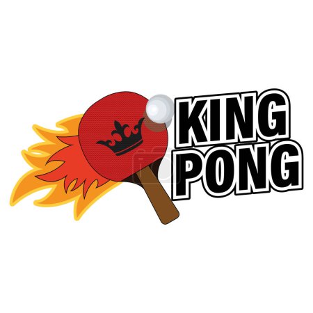 Ilustración de Ilustración del vector del rey Pong, diseño de la idea de la camiseta - Imagen libre de derechos